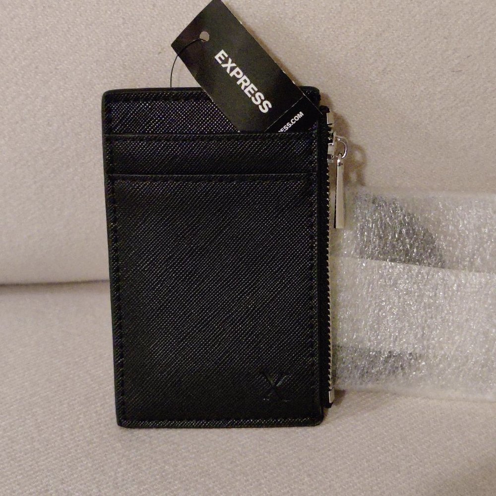 Men's New Small Black Express Wallet with Strap